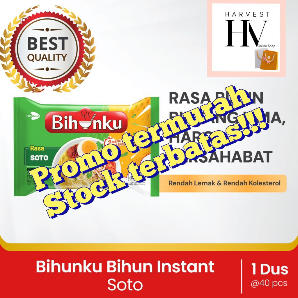 Bihunku Instan kuah - Soto - 1 dus - 40 Pcs - 55gr fresh stock