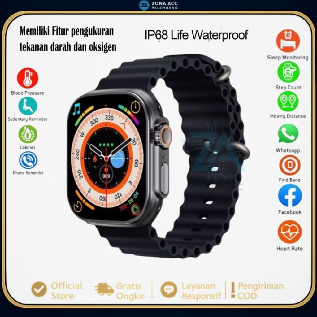 Smartwatch T800 Ultra Murah Mirip Apple Watch - Layar Besar, Fitur Lengkap Jam Tangan