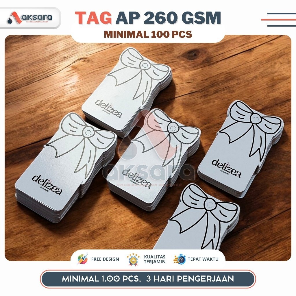 (100 PCS) HANGTAG COSTUM ketebalan 260 gsm/ hangtag baju,hangtag celana,hangtag kaos