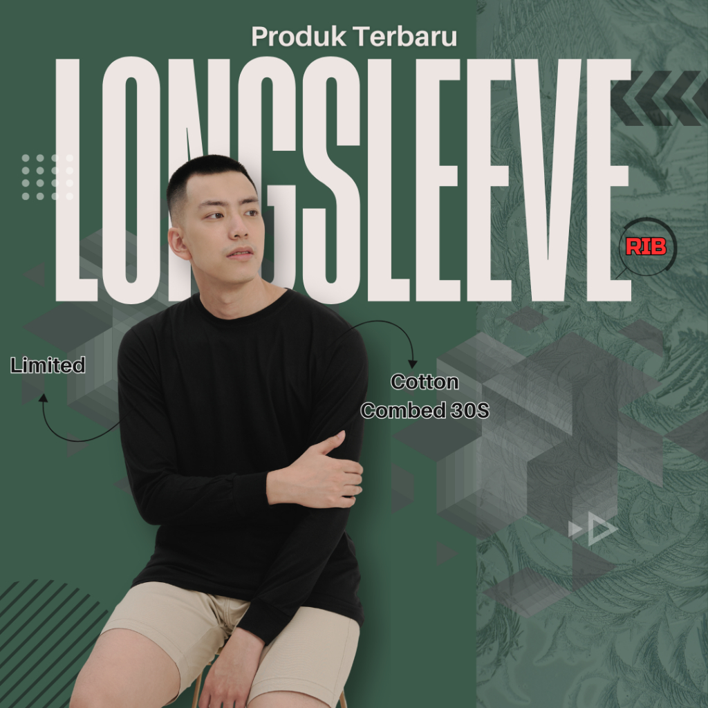 KAOS POLOS LENGAN PANJANG RIB COTTON COMBED 30s KAOS LENGAN PANJANG RIB SIZE S s/d 4XL PRIA WANITA H