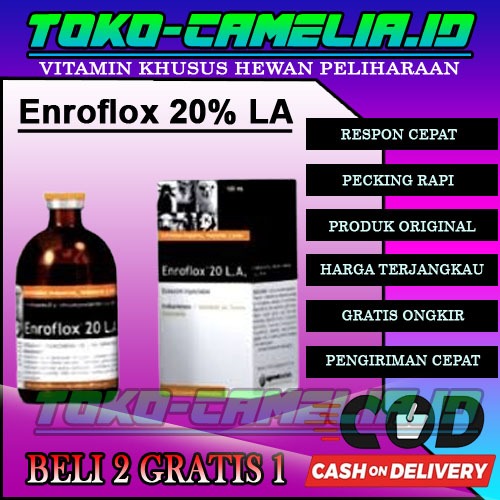 Enroflox 20 LA - Isi 50ml Khusus Untuk Hewan Ternak