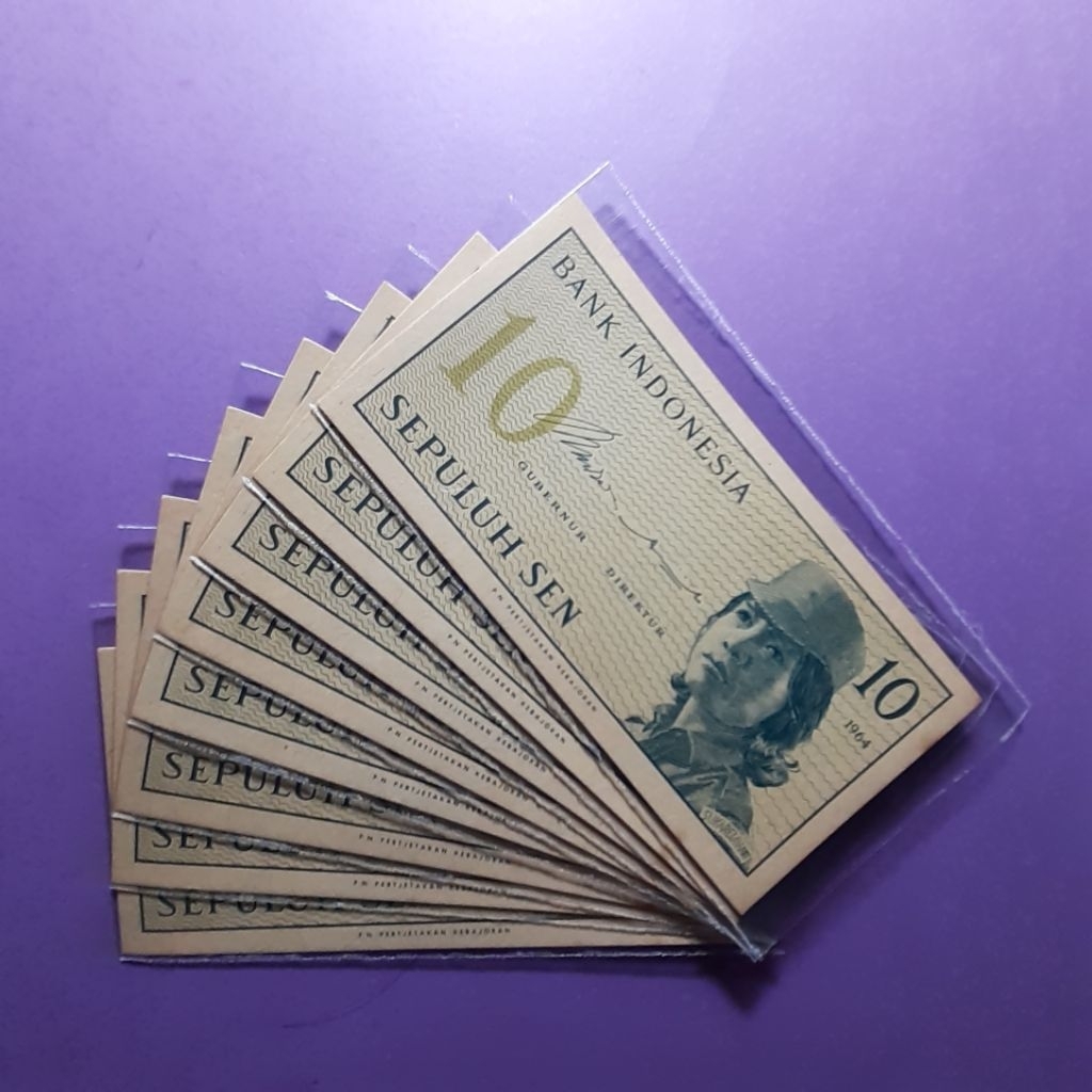 uang kuno 10 sen dwikora tahun 1964