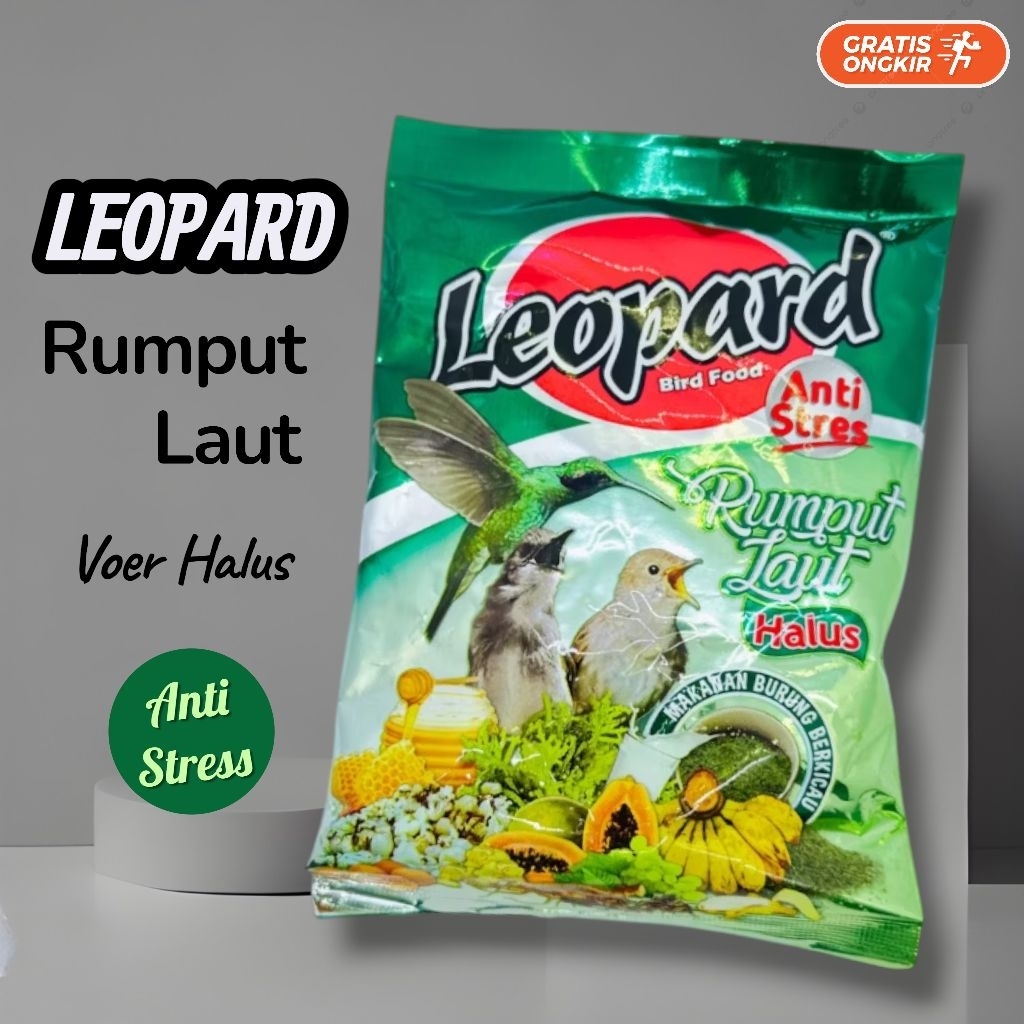 VOER VUR LEOPARD RUMPUT LAUT. LEOPARD HIJAU. VOER HALUS ANTI STRESS