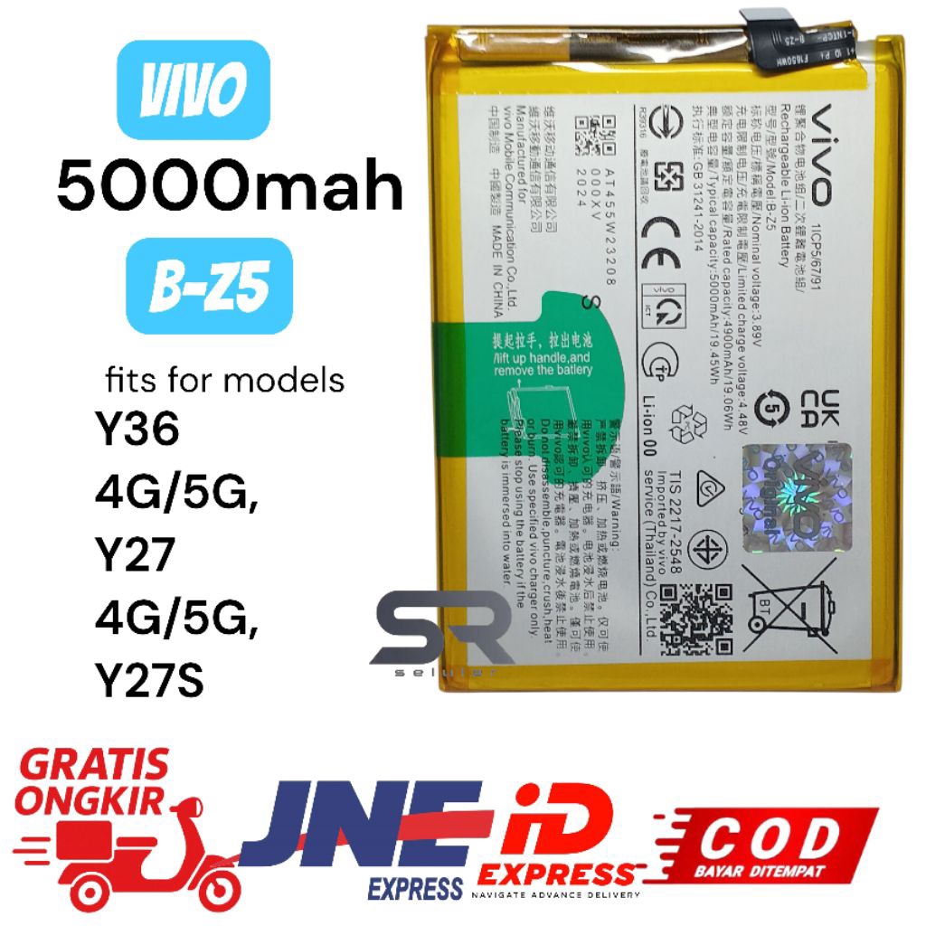 BATERAI BATRE VIVO B-Z5 Y27 4G/5G B-Z5 5000mah ORIGINAL
