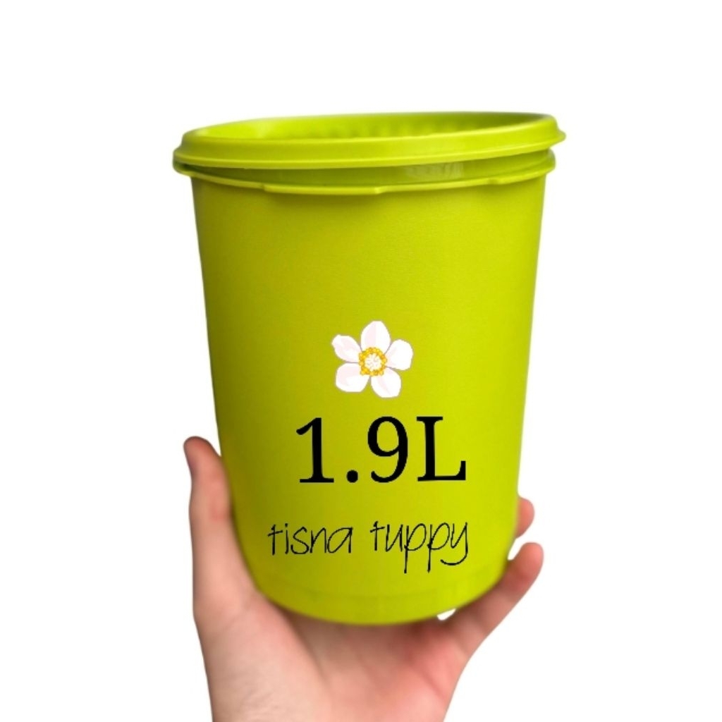 small deco canister GREEN COLOR tupperware harga satuan