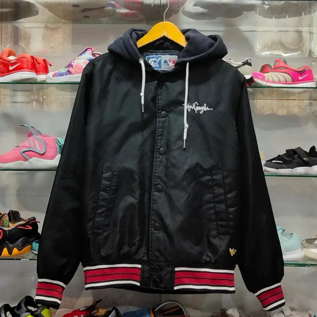 MARK GONZALES VARASITY JACKET HOODED BLACK