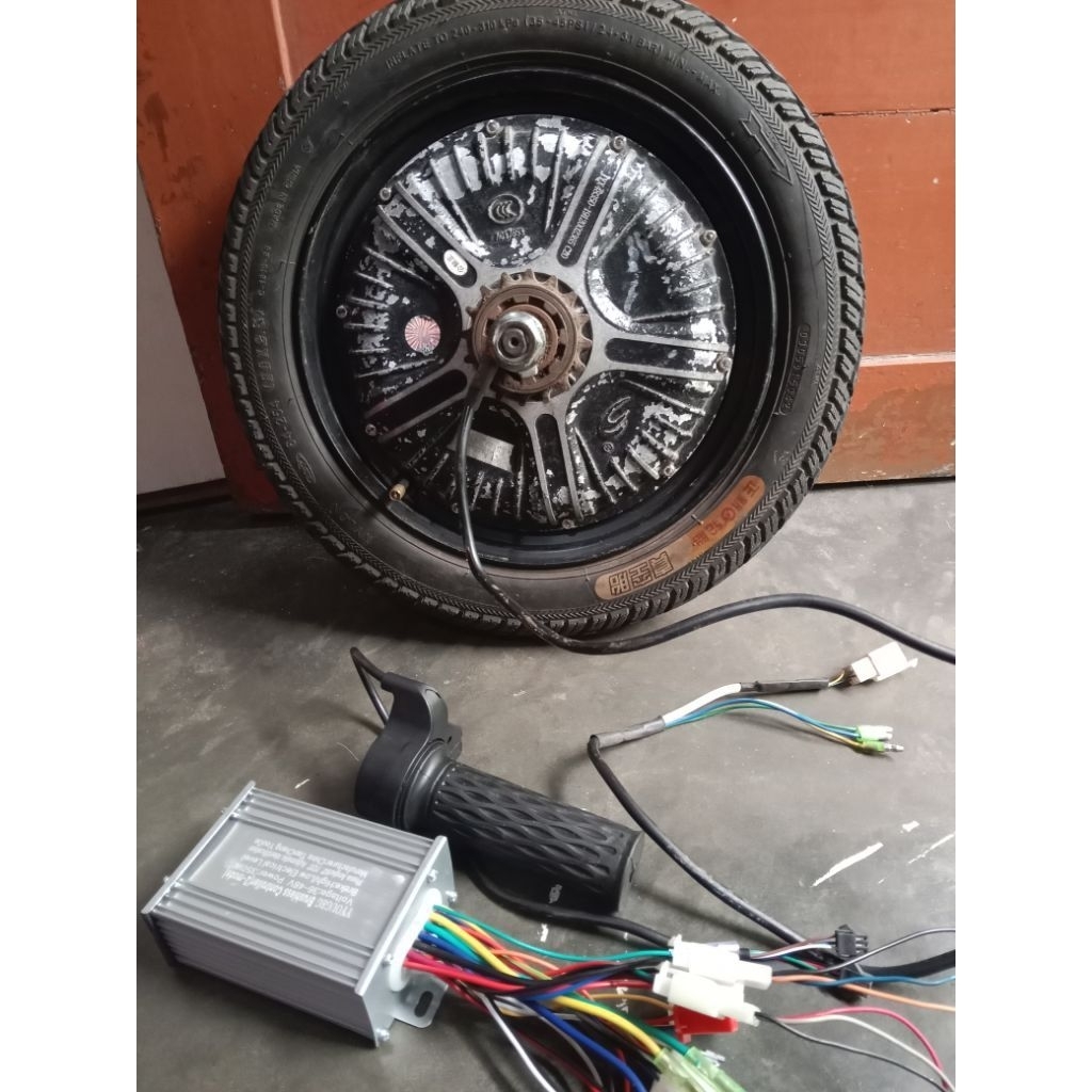 kit bldc sepeda listrik 350 watt 14 inch roda belakang sepeda listrik