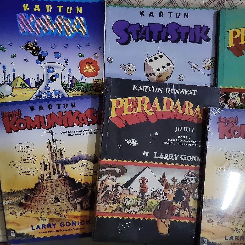 Buku Original • Kartun Biologi Genetika & Fisika - Kartun Kimia - Riwayat Peradaban / LARRY GONICK &