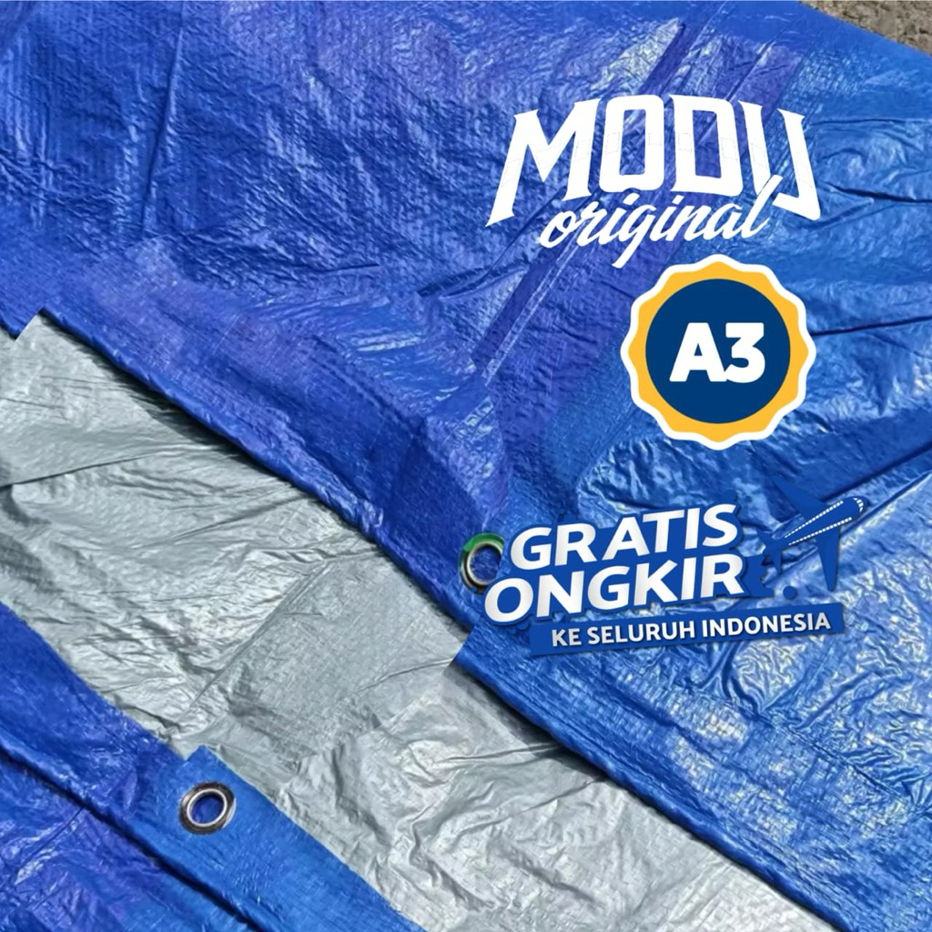 TERPAL A3 BIRU SILVER 6X8 PROMO  TERPAL PLASTIK KOREA A3 SIZE JUMBO Premium Berkualitas Tinggi Tebal