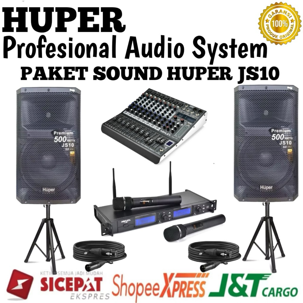 Paket Sound System Aktif Huper Js10 Original Speaker Aktif Huper Js10 15inch