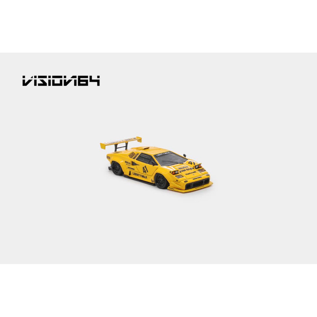 Vision 64 Lamborghini Countach LP500 LB Works Yellow Deluxe Packaging