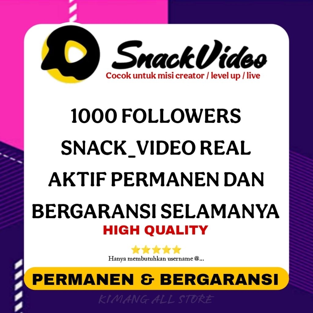 Folower Snack Video | Pengikut Snack Video Non Drop