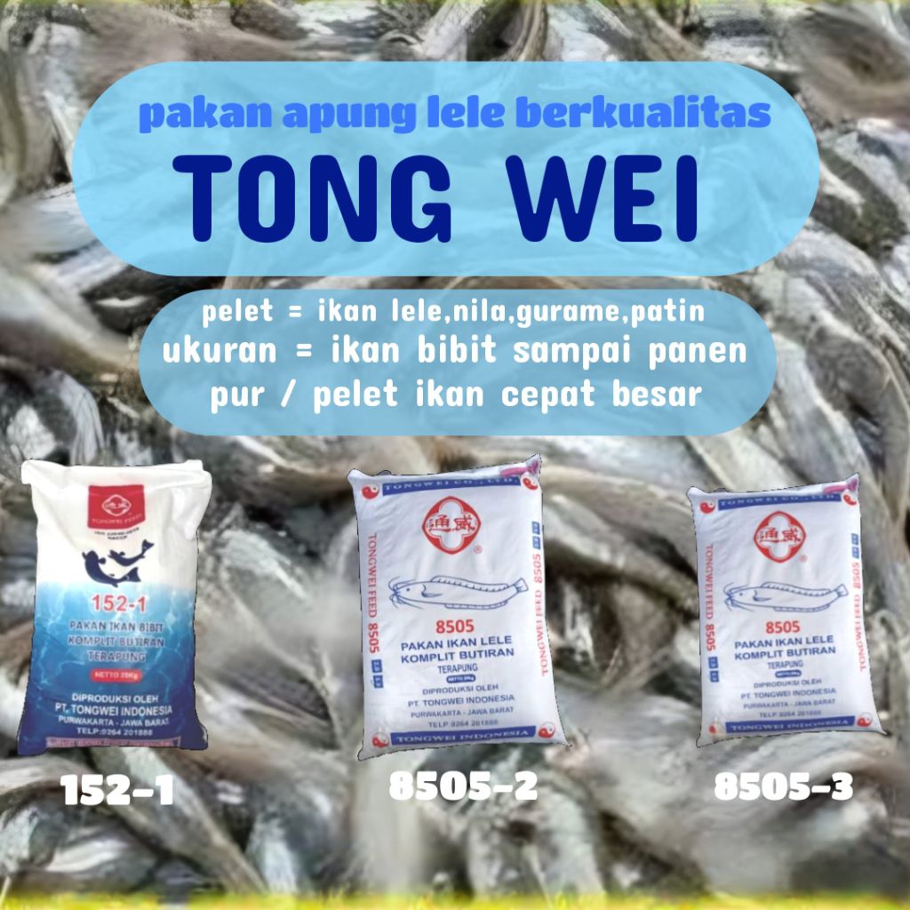 pelet Pakan Apung Ikan Lele Tong Wei Original  1kg – Pelet Terapung Bibit hingga Panen (152-1 | 8505
