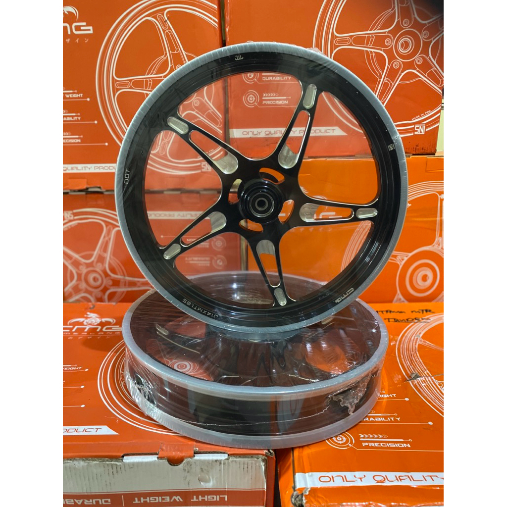 VELG CMG MG 500 BINTANG LAUT HITAM RING 14 185/215 BEAT OLD FI VARIO 110 OLD FI SCOOPY OLD FI GENIO