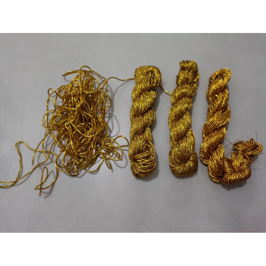 Tali Metalik Emas Gold/Tali Souvenir/Benang Pengikat Souvenir/Tali Hangtag/Hand Tag