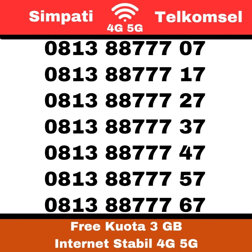 simpati telkomsel 081234 nomor cantik 80 kartu internet cepat stabil 4G 5G