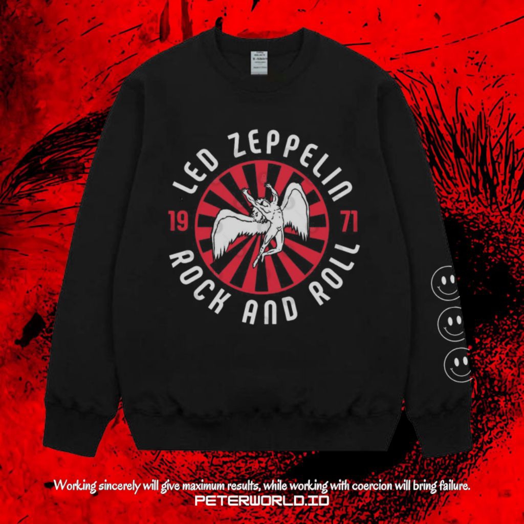 Peterworld "Led Zeppelin" Crewneck | Hoodie | Jaket | Sweater Crewneck Band Led Zeppelin 1971 Rock N