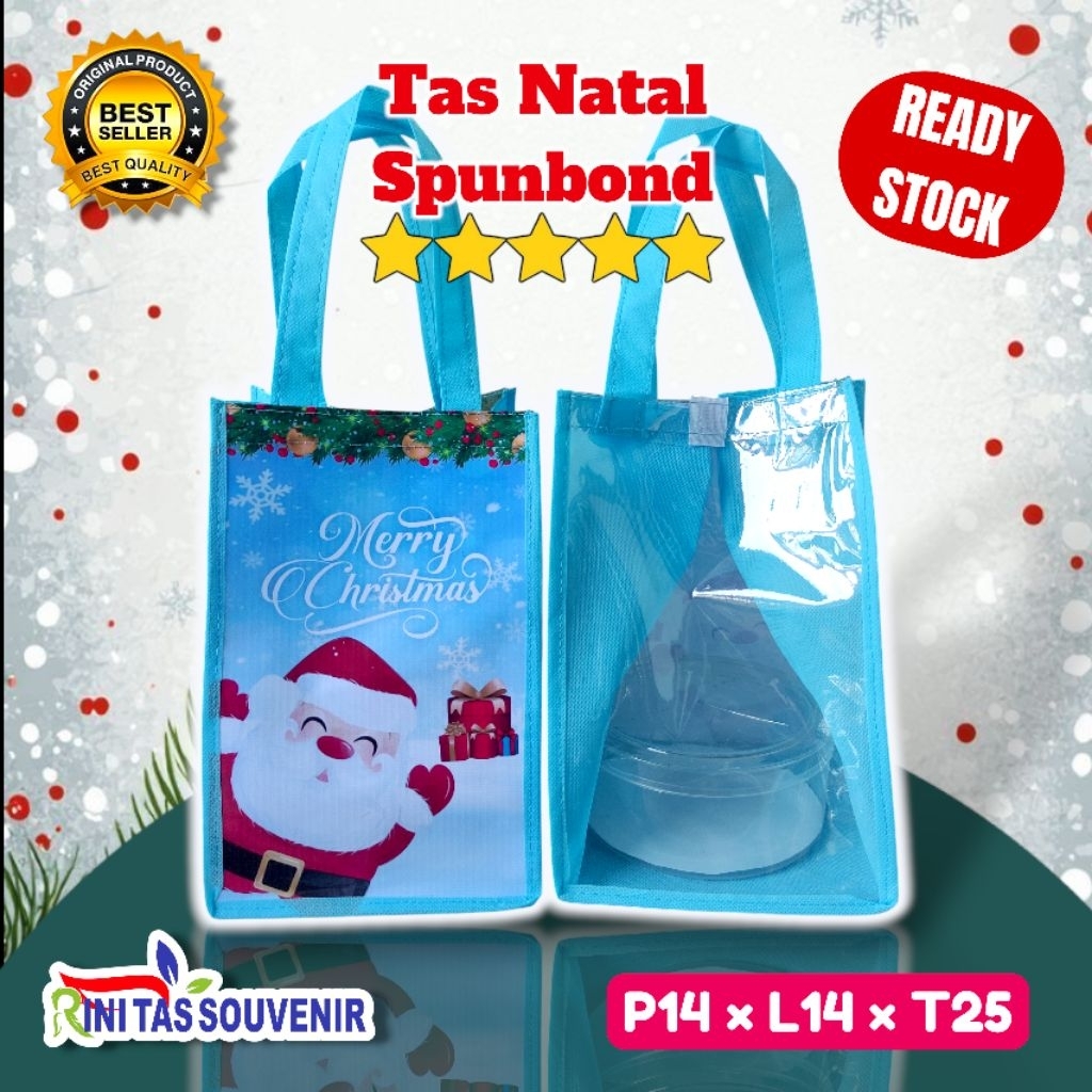 Tas Natal Spunbond Belakang Mika Murah Awet Custom Desain