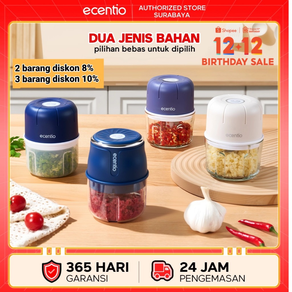 [ecentio surabaya]ecentio 6 Pisau blender bumbu 250ml mini Chopper Blender coper daging dan blender 
