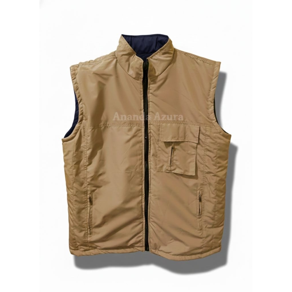 Rompi Pria Bolak Balik Waterproof | Vest Outdoor Lapangan Premium | Vest Pria Bolak Balik Tebal | Ro