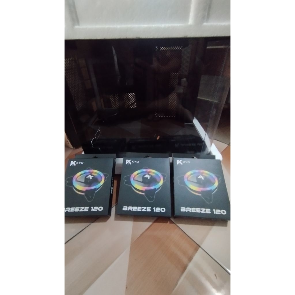 case PC aquarium kurv cube gaming + free 3 fan