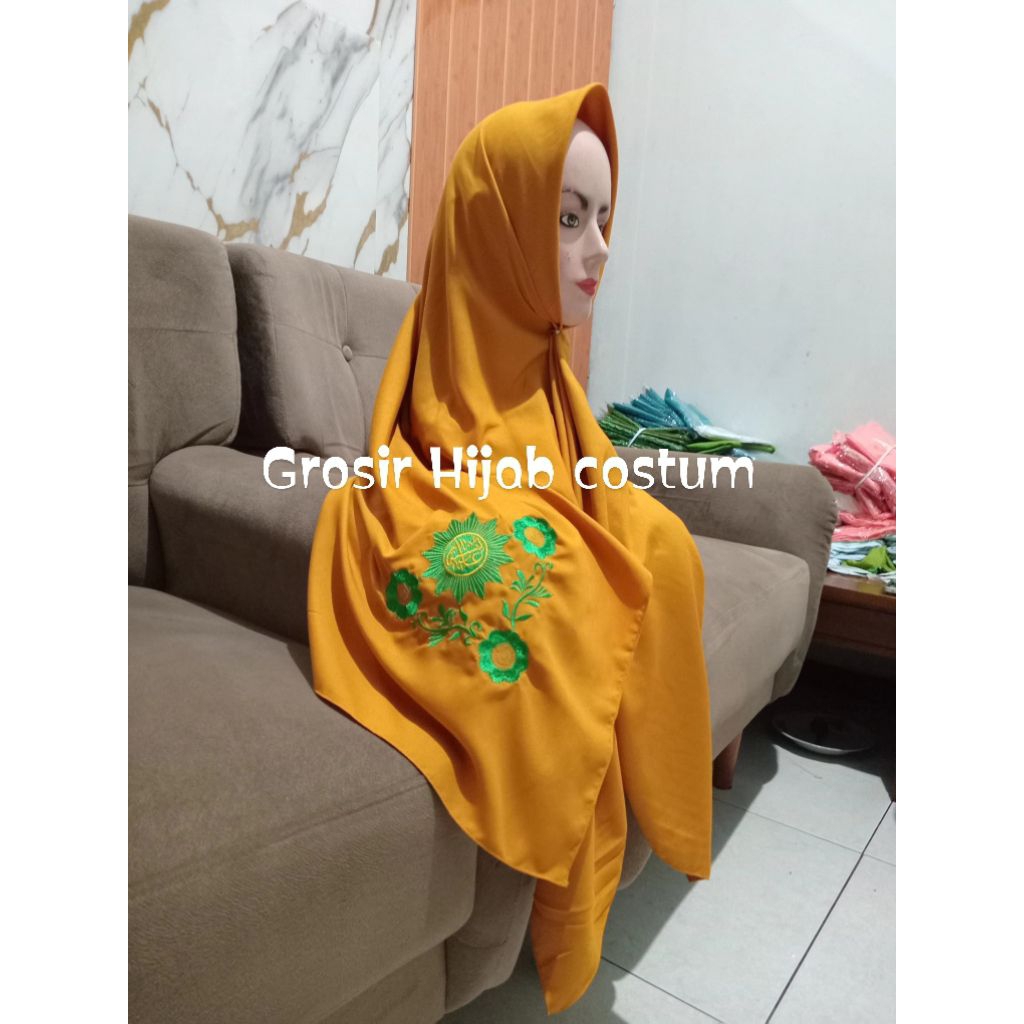 Hijab/jilbab/segi empat FGM/Muhammadiyah/NA Aisiyah/jumbo/120x120cm/terlaris/Nasional/logo bordir