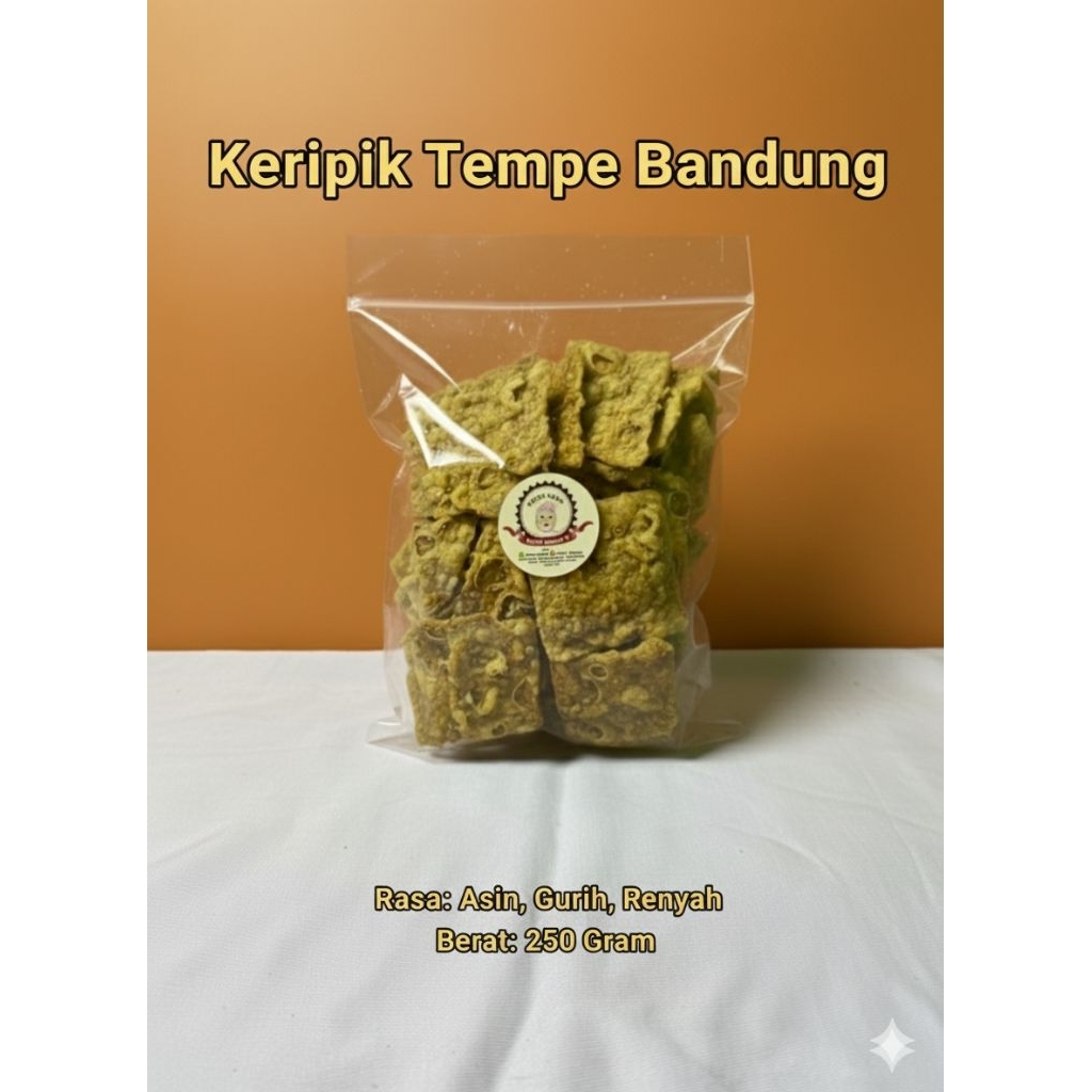 250 GRAM - Keripik Tempe TEMPE GORENG BANDUNG Asin Gurih Renyah