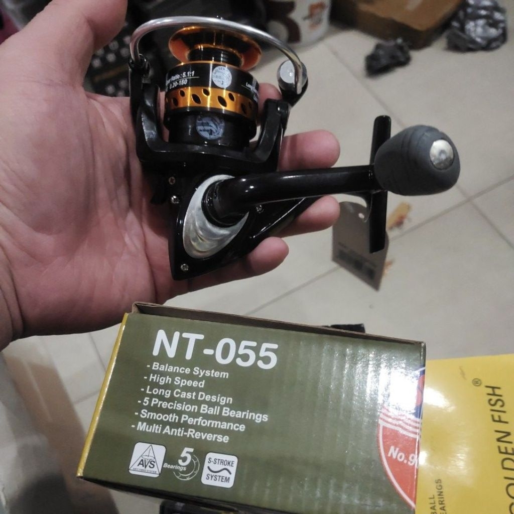 reel pancing golden fish ukuran mini tw 153 atau nito 055