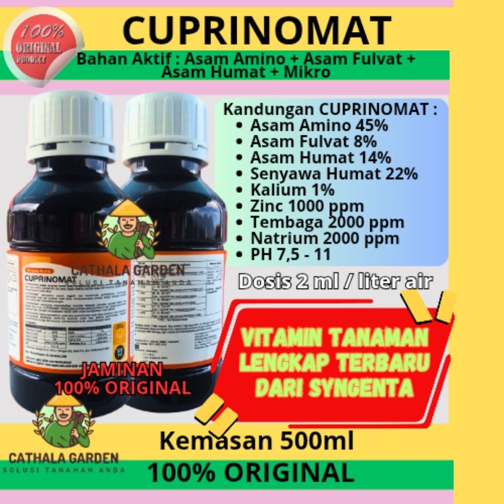ASAM AMINO TANAMAN CUPRINOMAT KEMASAN 500 ML | BIO STIMULANT PUPUK VITAMIN ASAM AMINO  TANAMAN