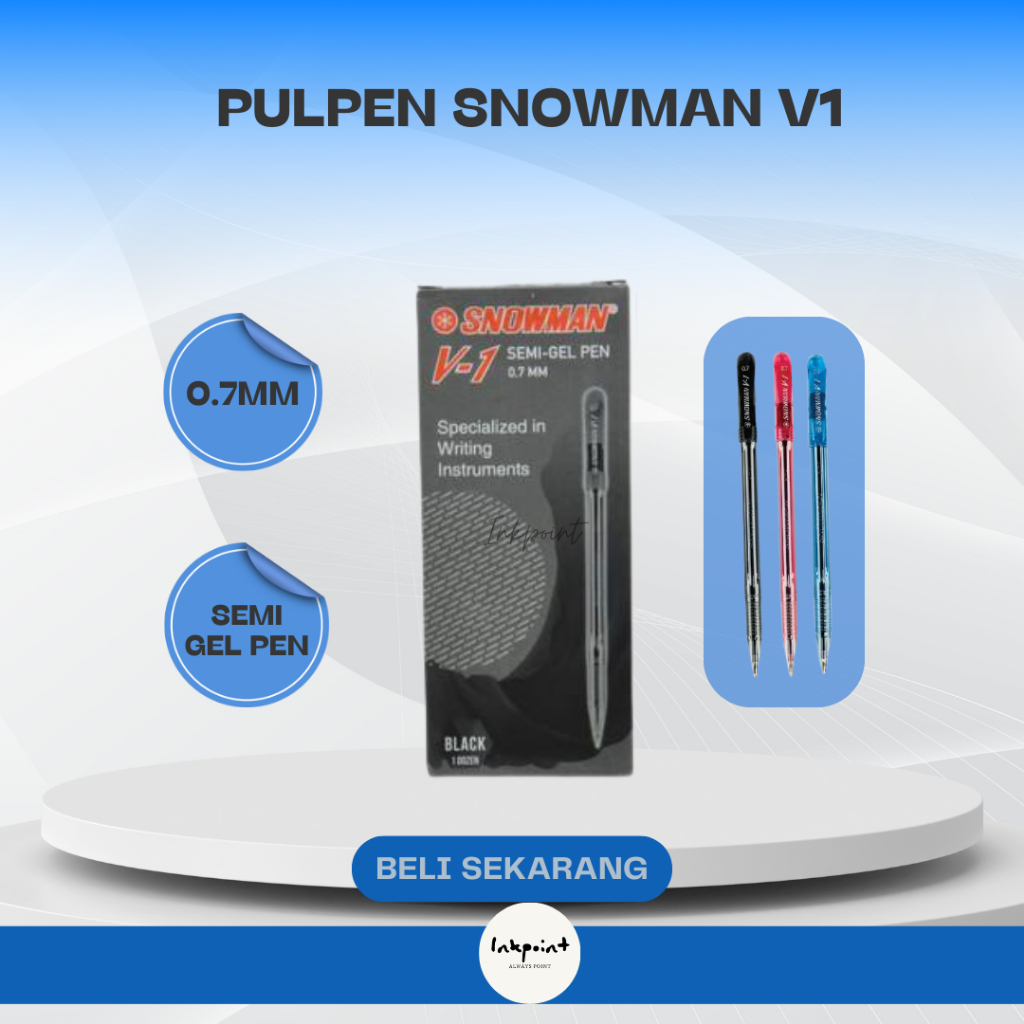 Pulpen Snowman V1 ISI 12PCS BLACK