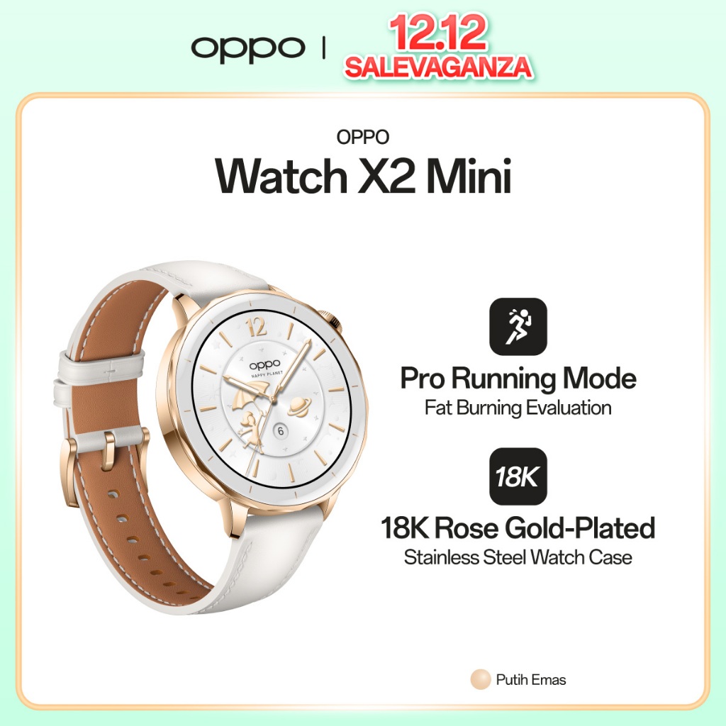 OPPO Watch X2 Mini [Mind-Body Evaluation, Up to 7-Day Battery Life, VOOC Flash Charging, IP68 Water 