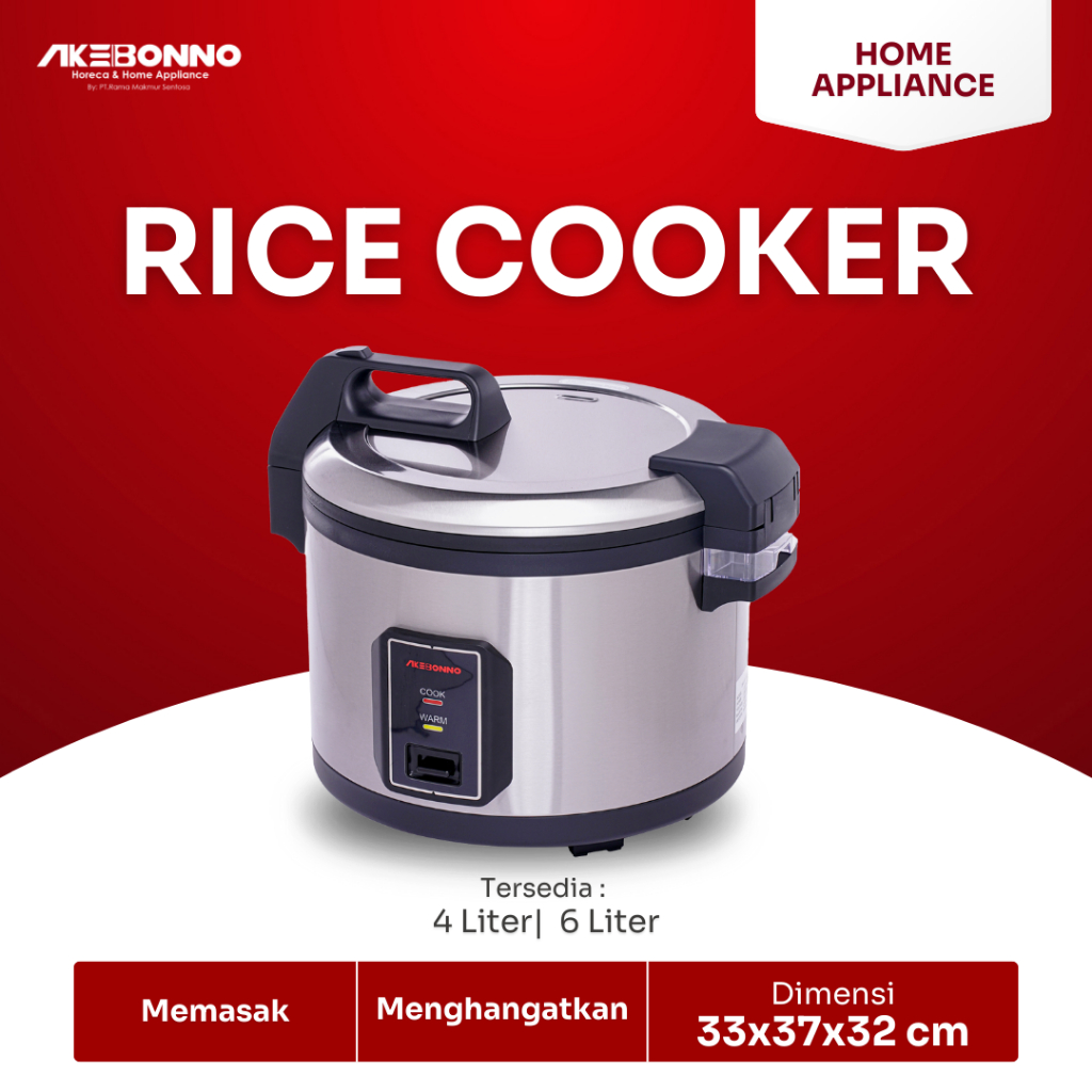 AKEBONNO - Rice Cooker Jumbo Elektrik/Penanak Nasi Elektrik Besar 6L FOOD GRADE