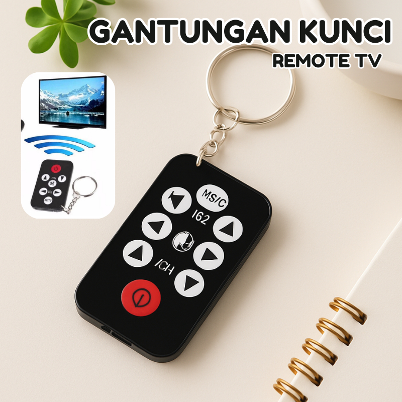 Universal TV Remote Control Mini with Keychain Gantungan Kunci Remot Small Key Chain