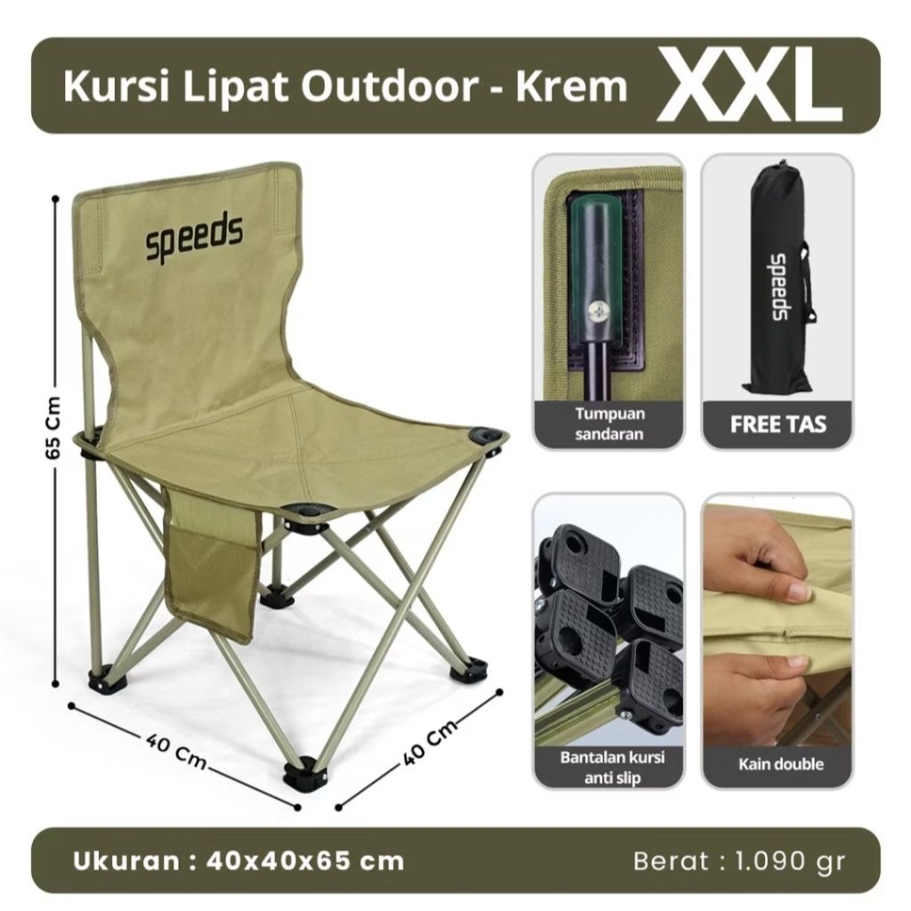 SPEEDS Kursi Lipat Outdoor Camping XXL