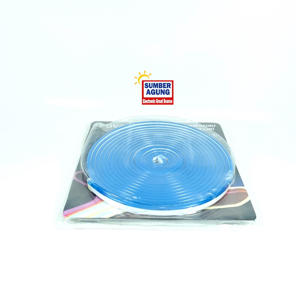 Povos Neon Flex LED Strip Fleksible 5M 12V DC Biru Panjang 5meter Lampu Neon Flex Selang Warna Biru 