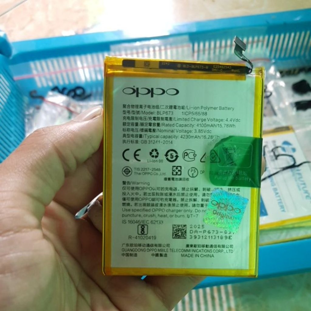 BATRE BATERAI BATERAY OPPO A3S A5S MODEL BLP673 FUNGSI NORMAL LAYAK PAKAI ORIGINAL COPOTAN