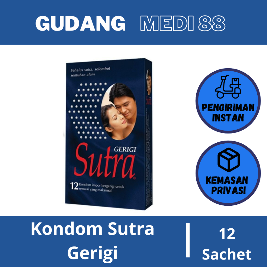 Kondom Sutra Gerigi (Biru) Isi 12 Pcs / Kondom Dengan Bintil Halus / Sutra Biru