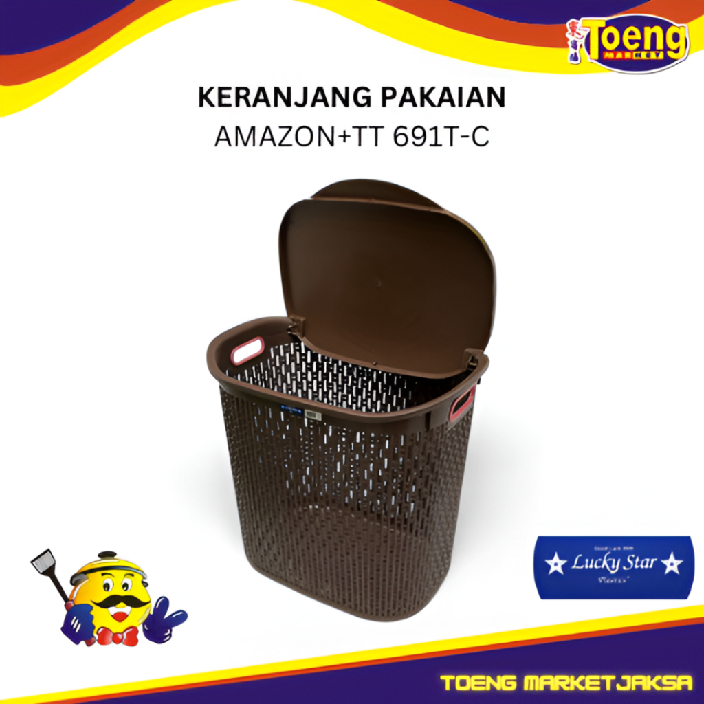 Keranjang Pakaian + Tutup - LAUNDRY BASKET AMAZON+TT 691T-C LUCKY STAR