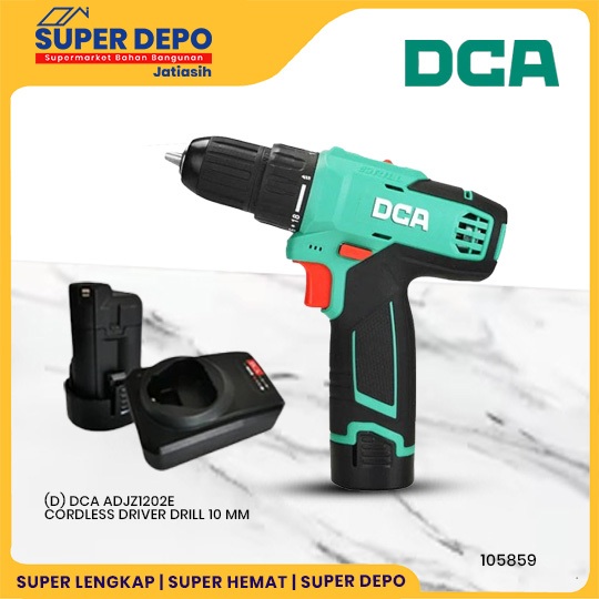 (D) DCA ADJZ1202E CORDLESS DRIVER DRILL 10 MM