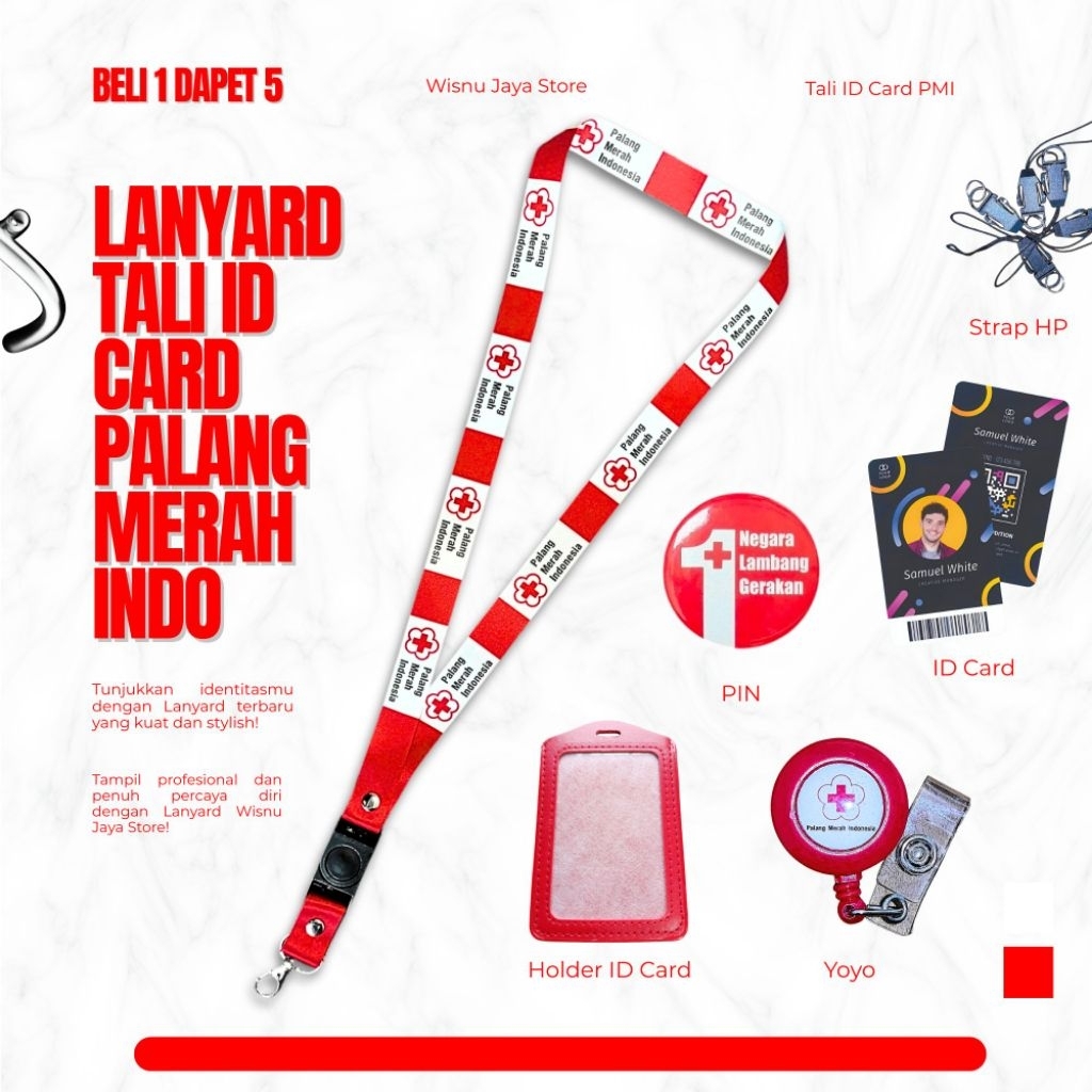 READYY LANYARD/TALI ID CARD PMI/TALI ID CARD PMI 3 VARIASII TERMURAH