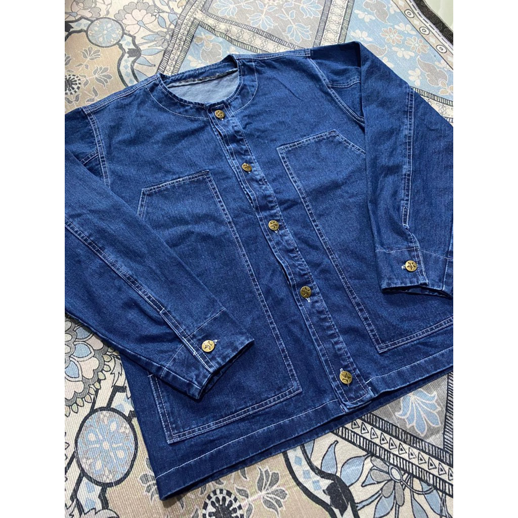 Jaket jeans oversize pocket | Jaket denim oversize pocket