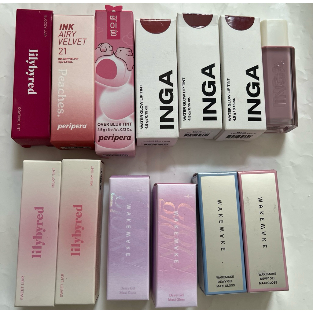 [new, ready INA] lippies liptint lipgloss lip velvet korea - lilybyred peripera inga wakemake