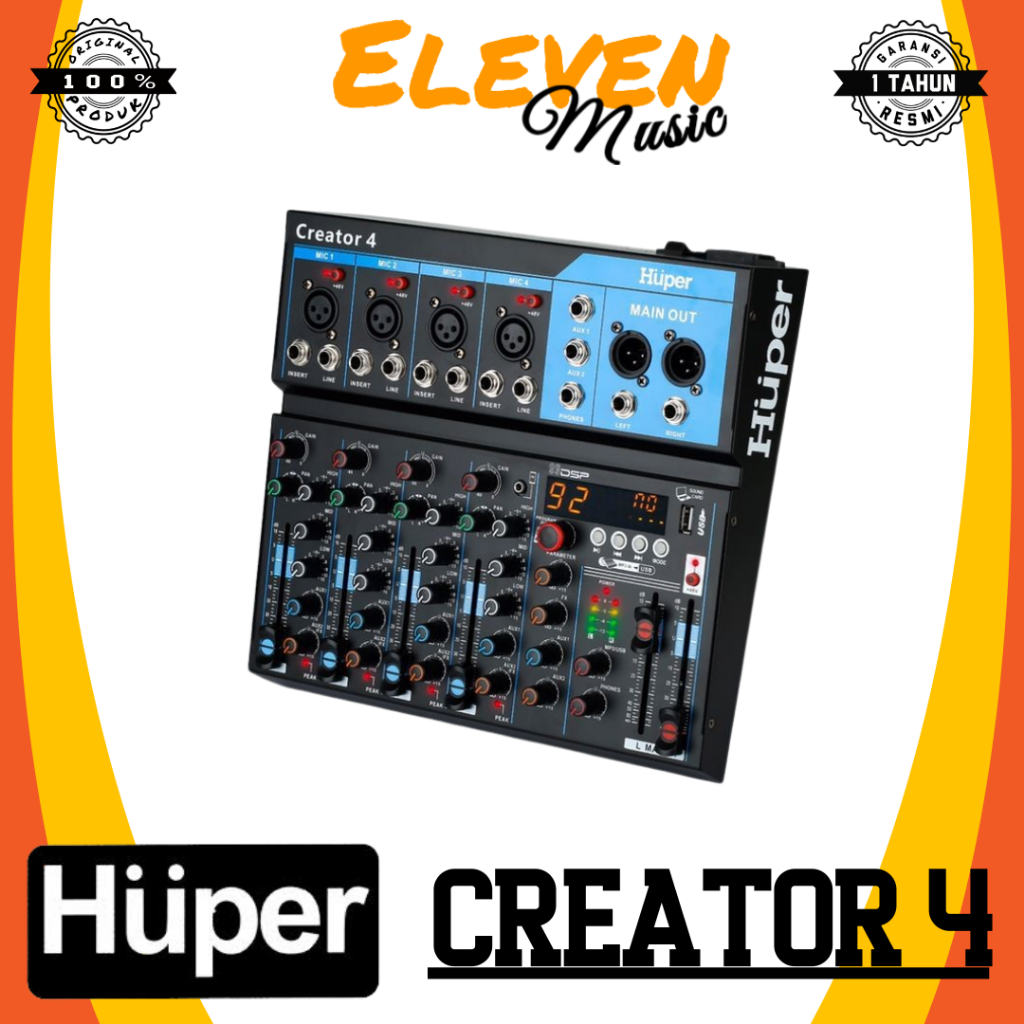 Huper Creator 4 Mixer 4 Channel Original with Efek & Hardcase Creator4
