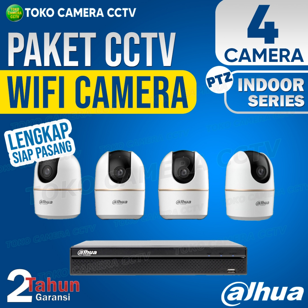 PAKET CCTV WIFI PTZ DAHUA INDOOR 4 CHANNEL 4 KAMERA
