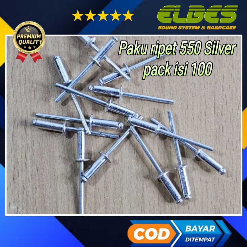 Paku rivet hitam dan ripet silver 550 Pack isi 100 pcs paku ripet rivet paku klem paku tembak