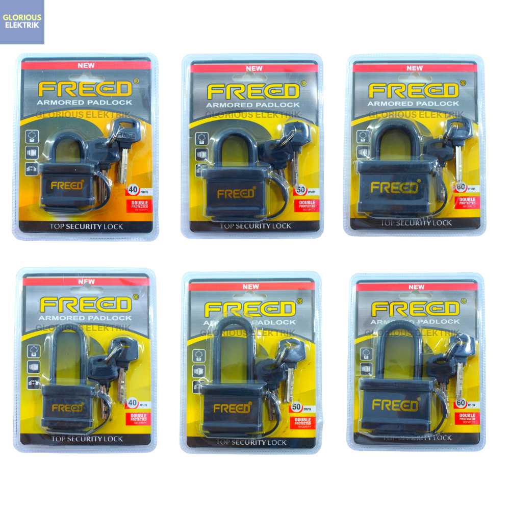 Gembok Pagar Pintu Rumah Anti Tahan Air Karat Hujan Waterproof Leher Pendek Panjang Lapis Karet 40/5