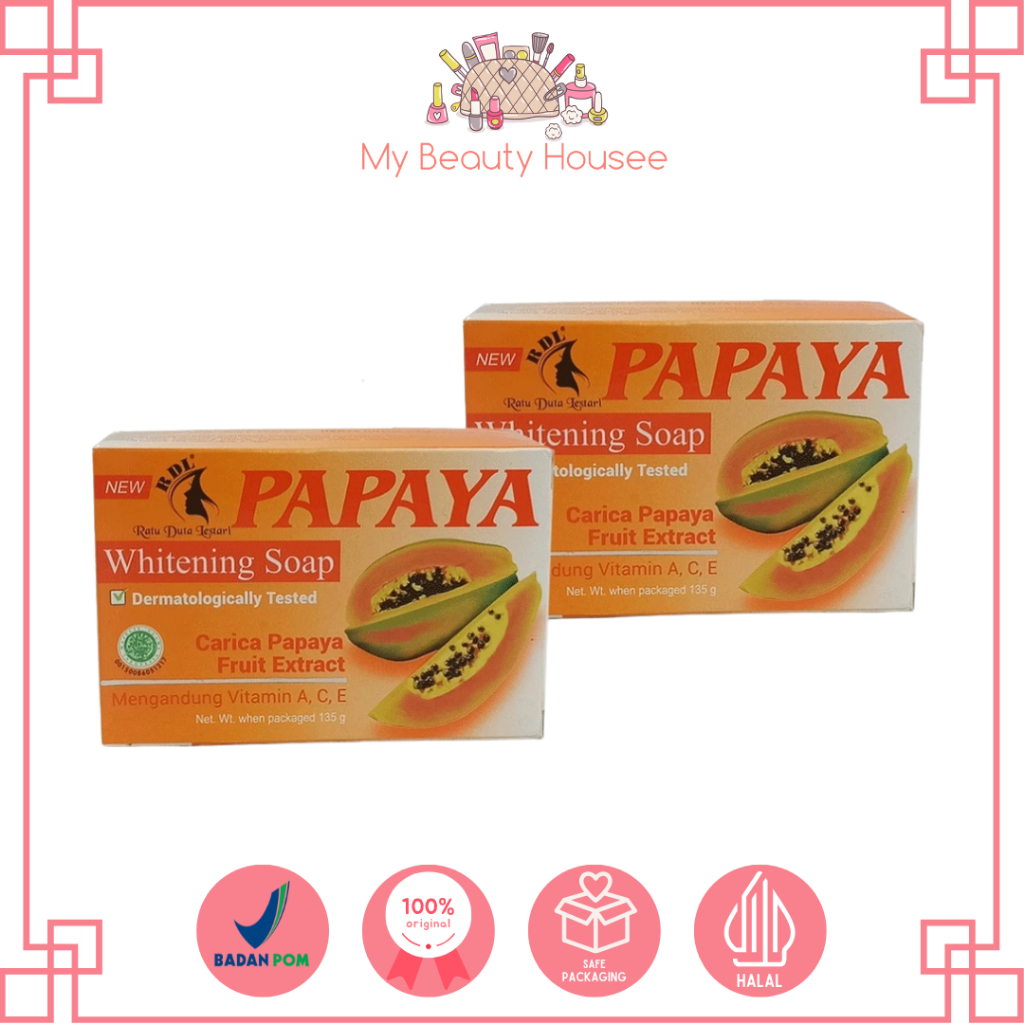 RDL SARI PAPAYA WHITENING SOAP 135 GR - SABUN BATANG PEPAYA