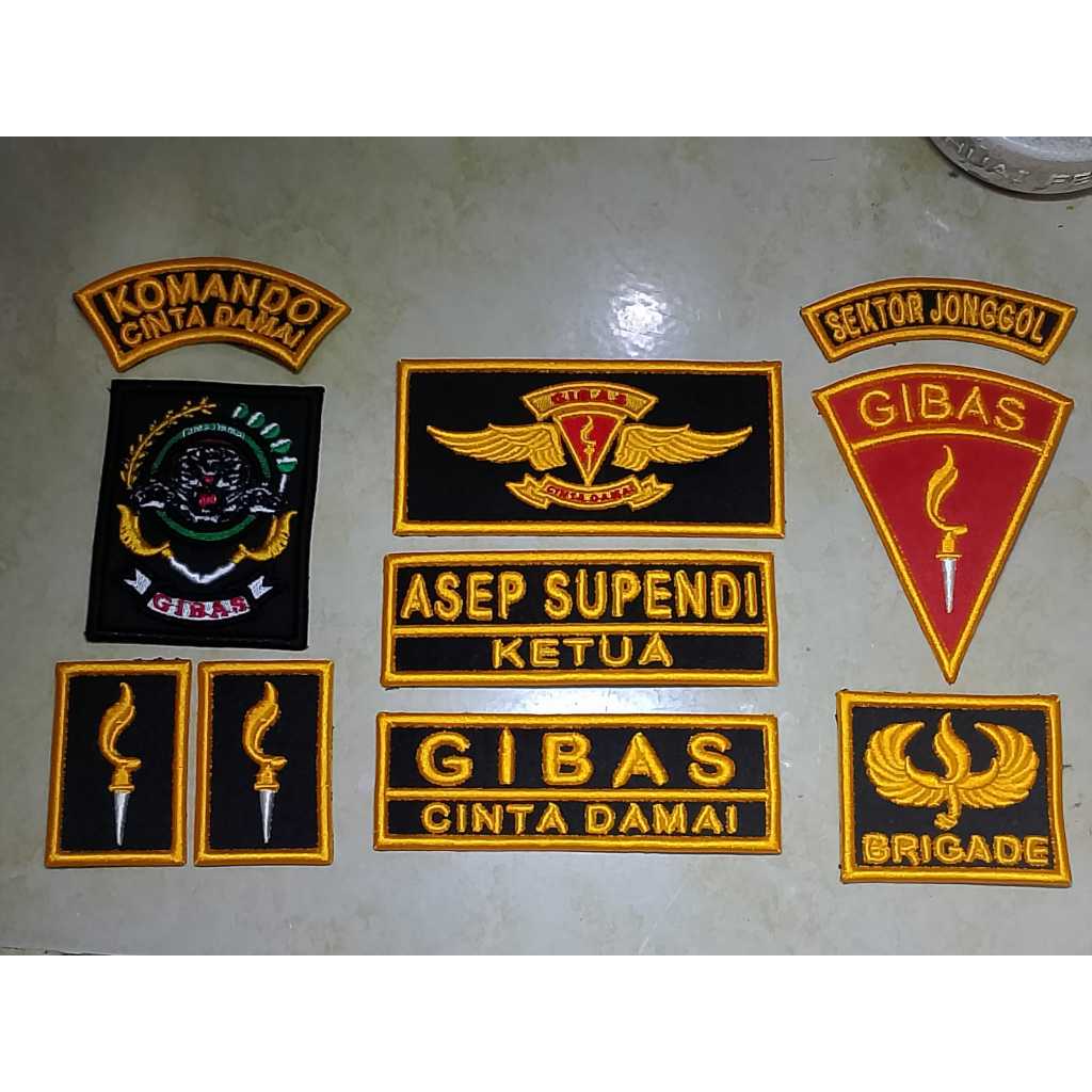 bordir  1set gibas timbul 3d