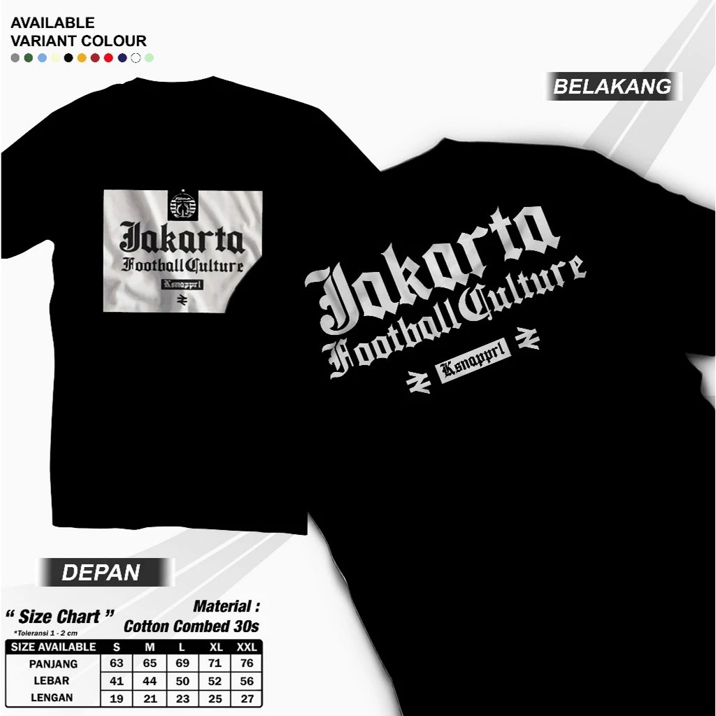 Kaos Persija Jakarta "Jakarta Football Culture" - Kaos Supporter Persija/Jack Mania/Kaos distro pers
