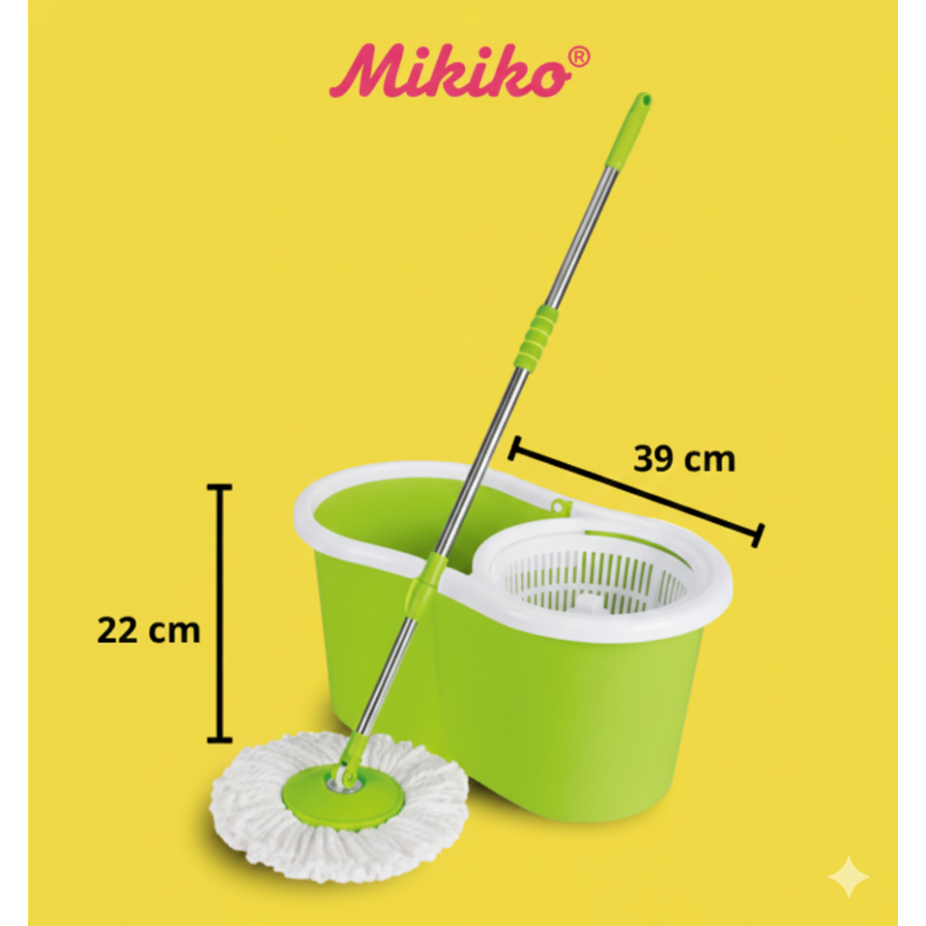 Miniko Ember Pel Lantai Spin Mop Putar,Super MOP,2in1 Spin Mop Putar– Hanya Ember Saja